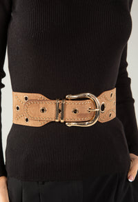 Faux Suede Chain Adjustable Waist Belt