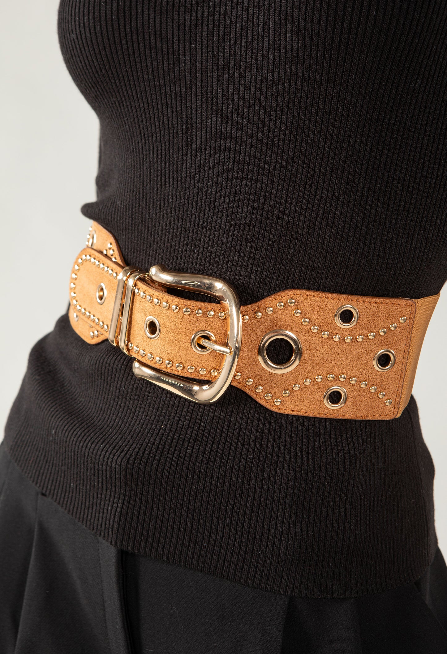 Faux Suede Chain Adjustable Waist Belt