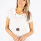 Cap Sleeve Necklace Detail Top