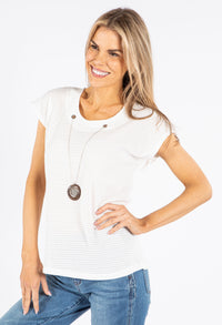 Cap Sleeve Necklace Detail Top