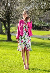 Frill Sleeve Floral Dress