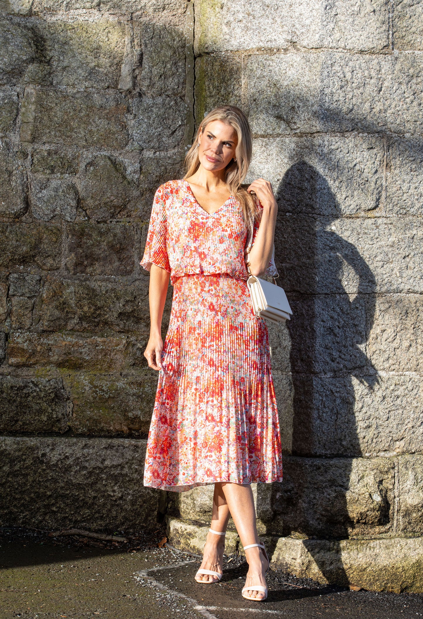 Floral Plisse Pop Over Dress