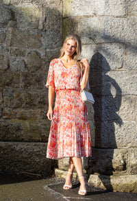 Floral Plisse Pop Over Dress