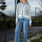 Stripe Knit Denim Jacket