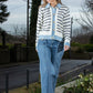 Stripe Knit Denim Jacket