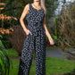 Polka Dot Belted Jumpsuit