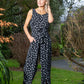 Polka Dot Belted Jumpsuit