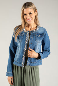 Pearl Detail Denim Jacket