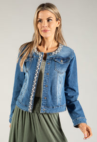 Pearl Detail Denim Jacket