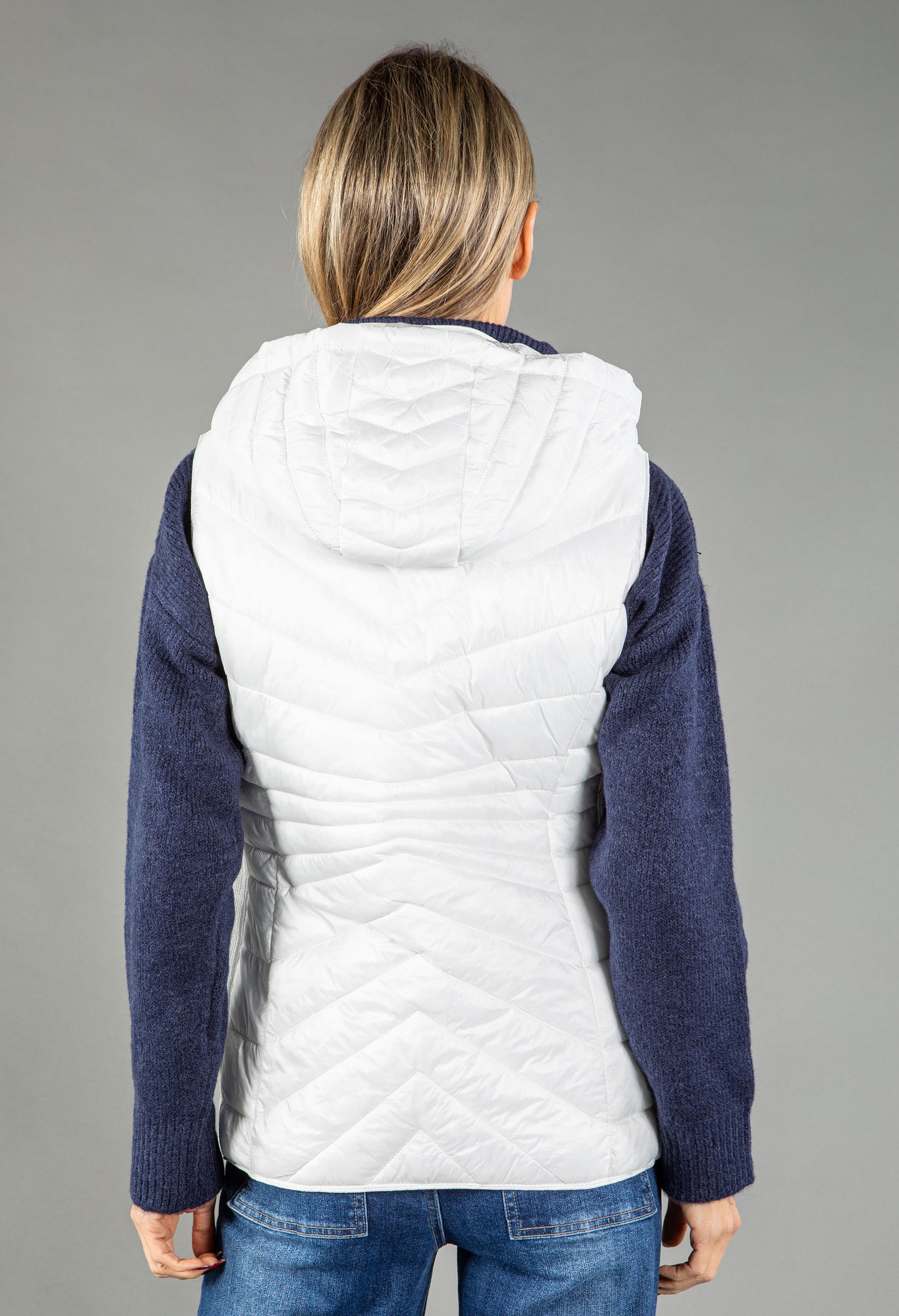 Padded Gilet with Abstract Print Lining