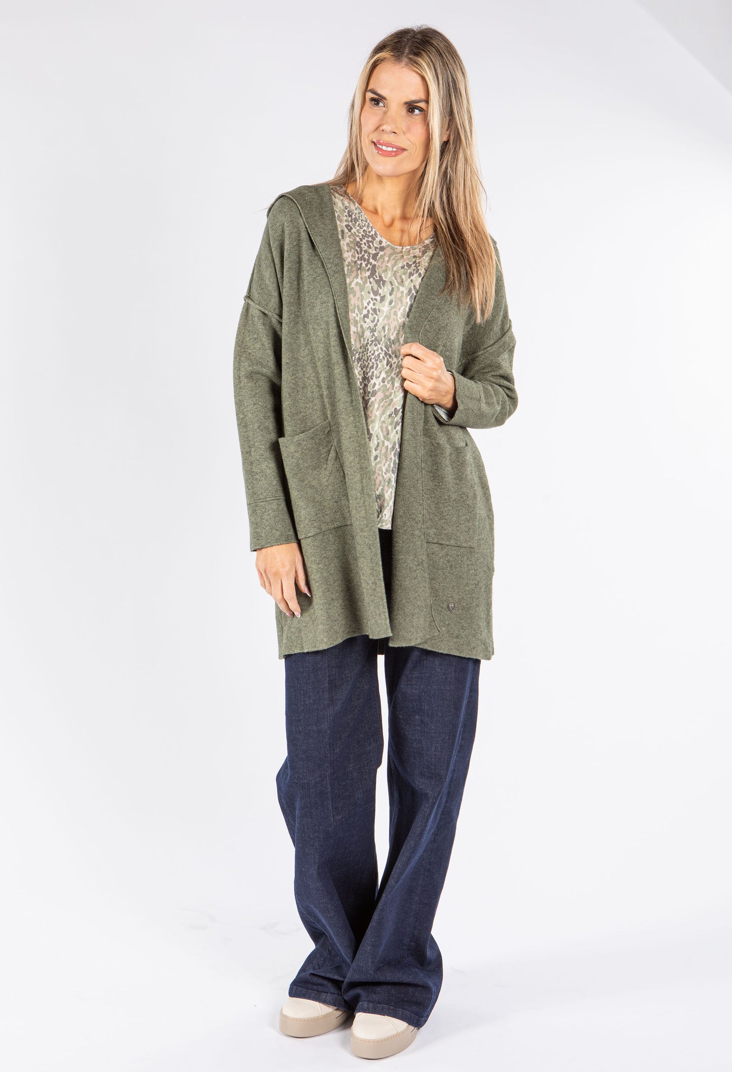 Soft Touch Fine Knit Hooded Cardigan