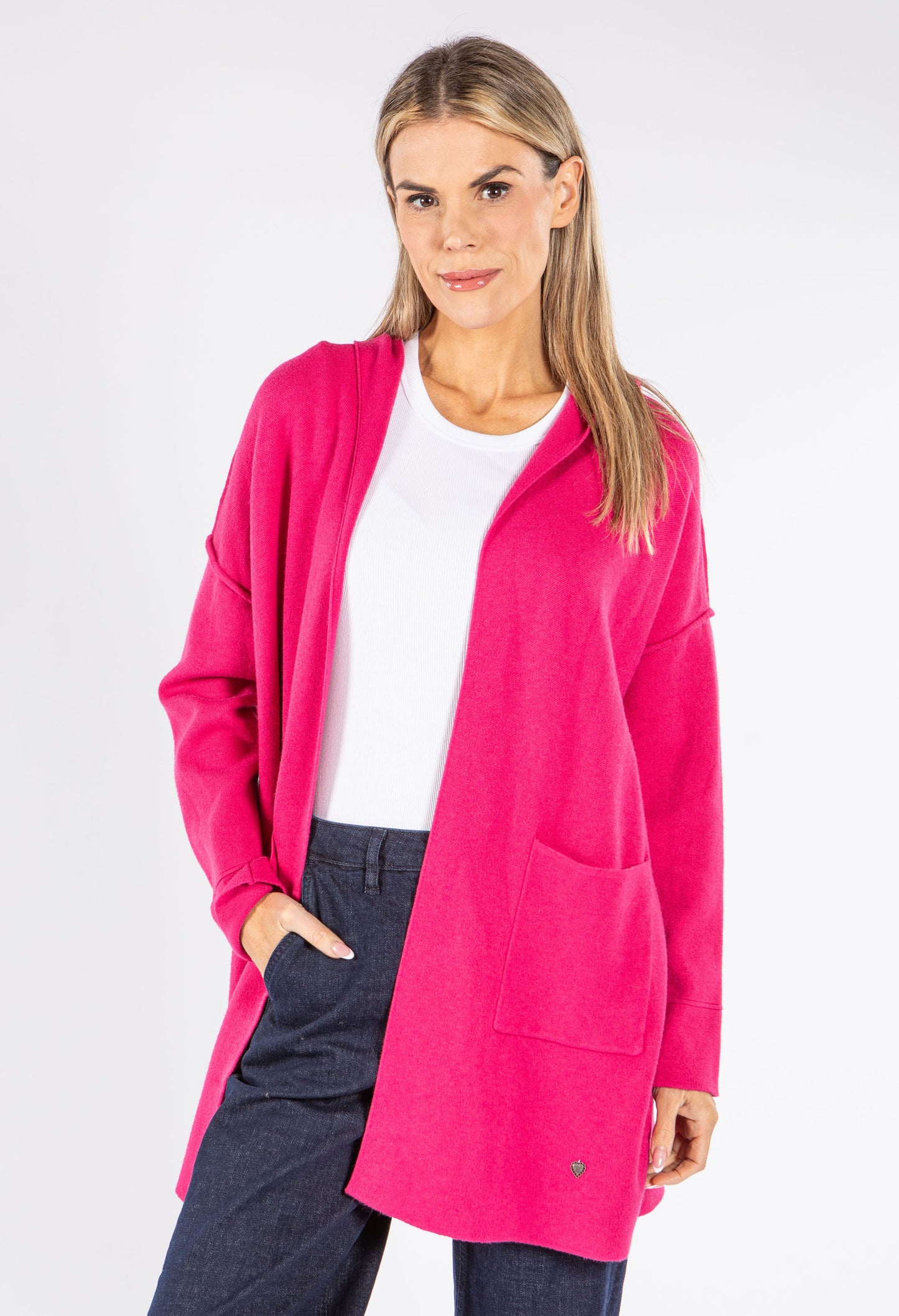 Soft Touch Fine Knit Hooded Cardigan