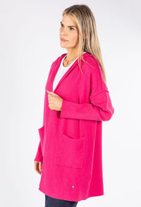 Soft Touch Fine Knit Hooded Cardigan