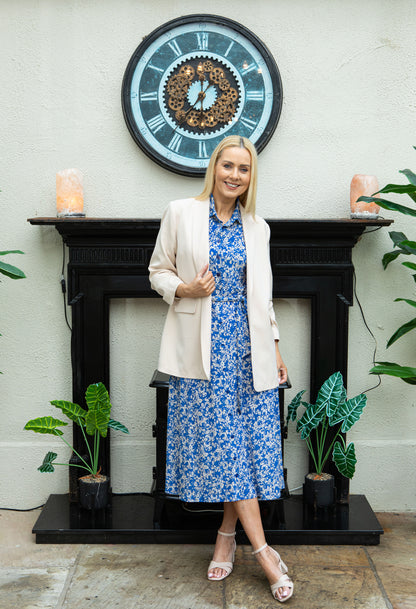 Leaf Print Shirt Dress