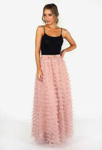 Dusky Pink Frill Skirt