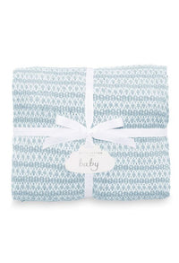 COTTON KNITTED BABY BLANKET | BLUE