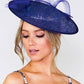 Metallic Blue Disc Shape Fascinator