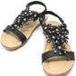 Black Floral Detail Sandals