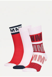 3-Pack Kids Red Cotton Blend Socks