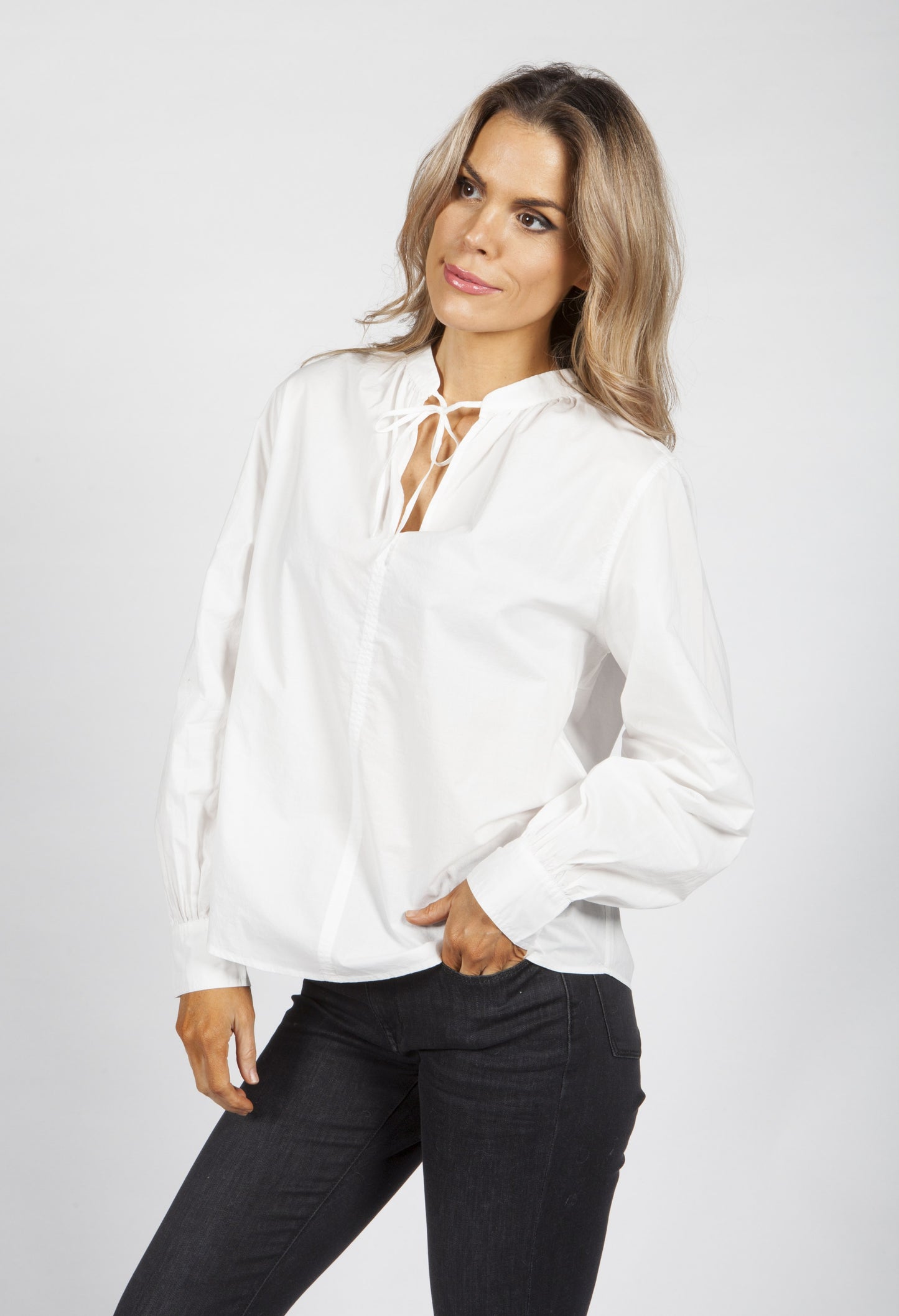 White Fraube Blouse