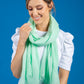 Pastel Green Frayed Scarf