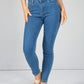 Mid-Wash Push Up Skinny Leg Jeans