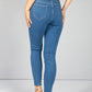 Mid-Wash Push Up Skinny Leg Jeans