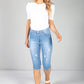 Distressed Crop Denim Jeans