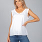 White Ruffle V-Neck Top