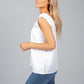 White Ruffle V-Neck Top