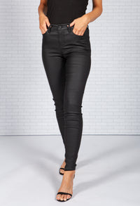 Abby Black Wax Coated Jeans *Recommend 1 Size Down*