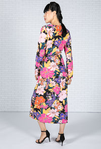 Floral Pop Wrap Dress-1