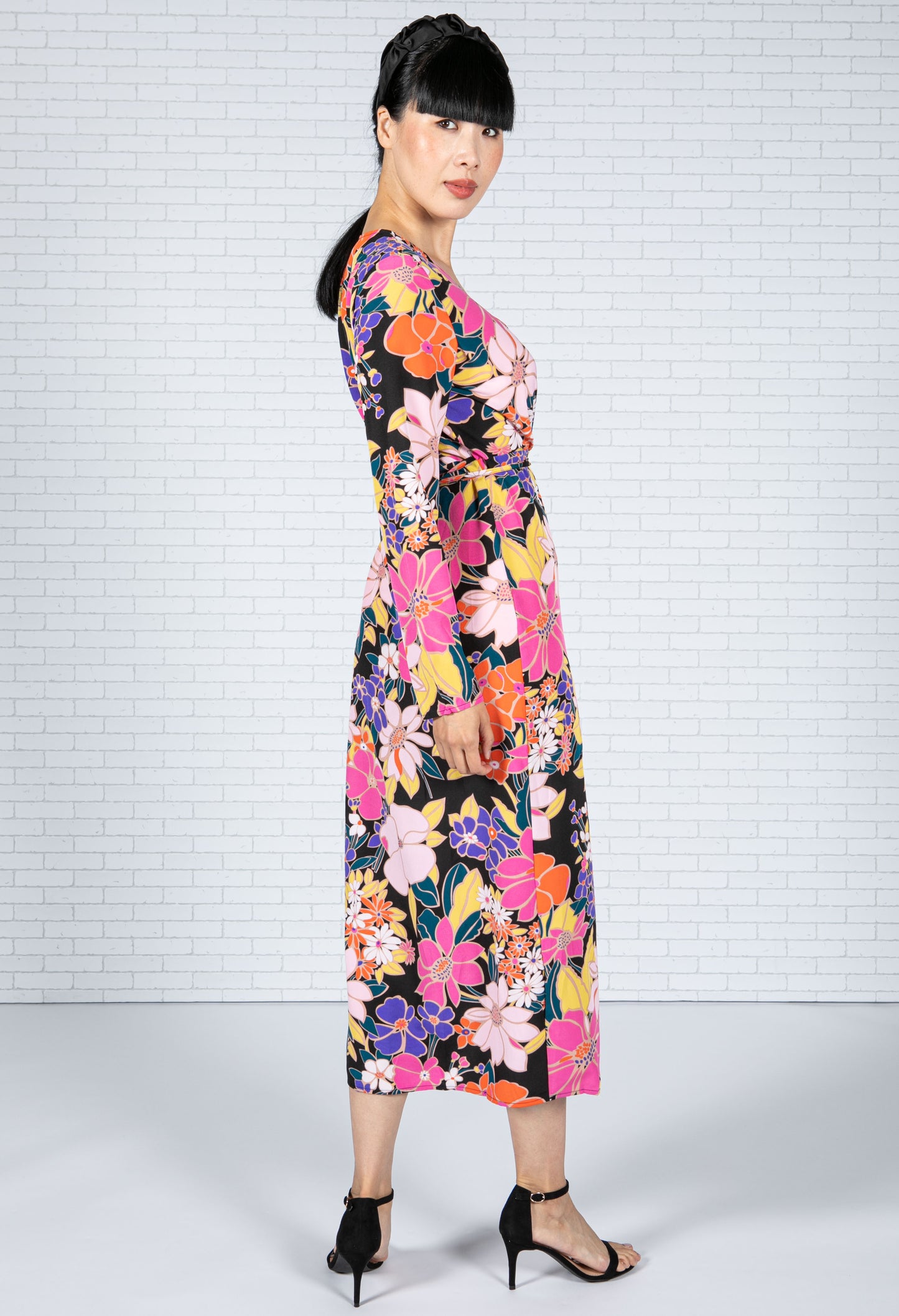 Floral Pop Wrap Dress-1