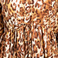 Leopard Print Tiered Shirt Dress In Brown