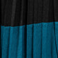 Soft Feel Fine Knit Pleated Skirt in Black & Teal