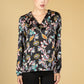 BUTTERFLY PRINT V NECK BLOUSE