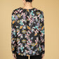 BUTTERFLY PRINT V NECK BLOUSE