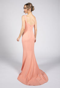 Coral Sweetheart Fitted Gown