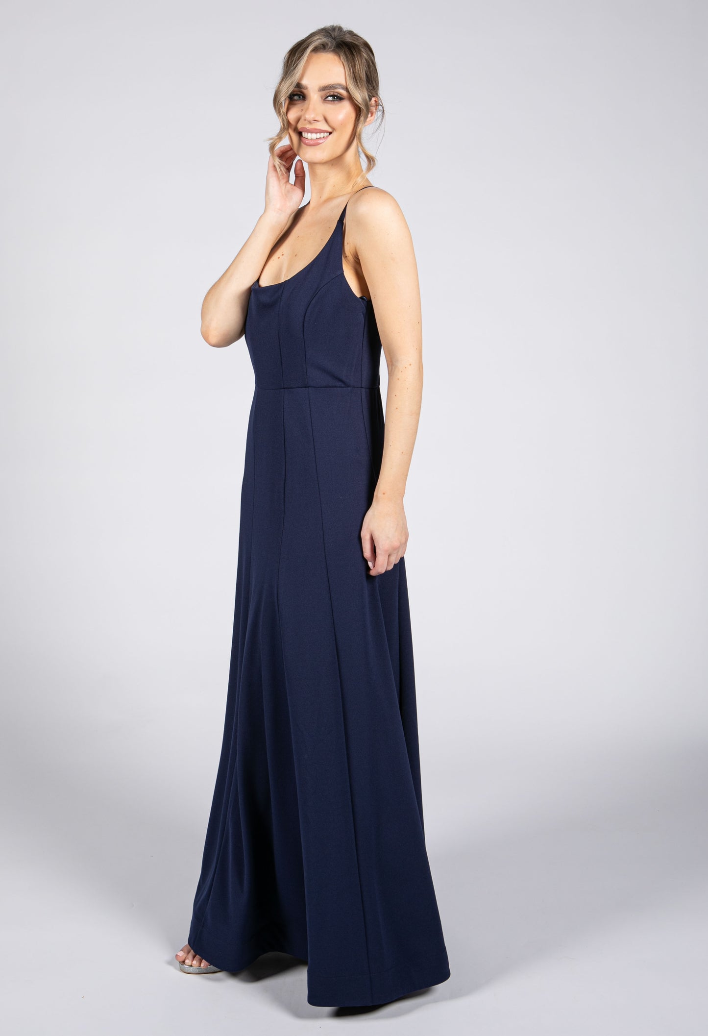 Low Back Navy Dress