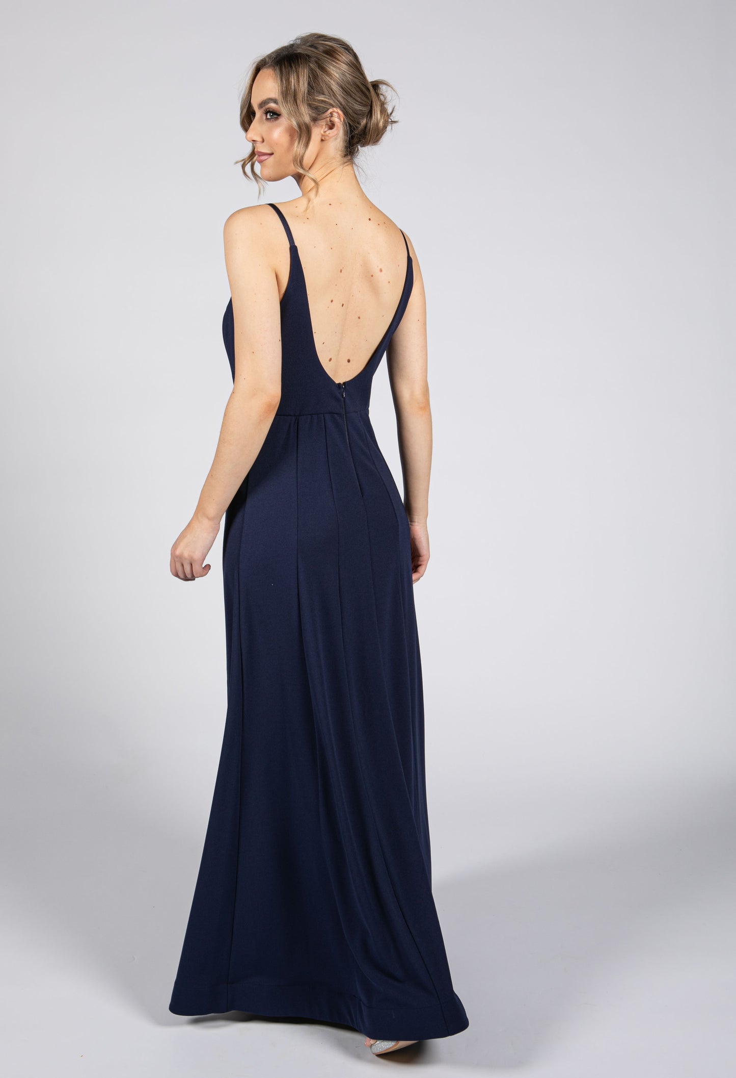 Low Back Navy Dress