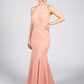 Coral Halter Neck Long Dress