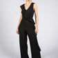 Black Ruffled Side Jumpsuit