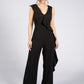 Black Ruffled Side Jumpsuit