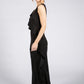 Black Ruffled Side Jumpsuit