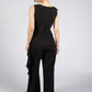 Black Ruffled Side Jumpsuit