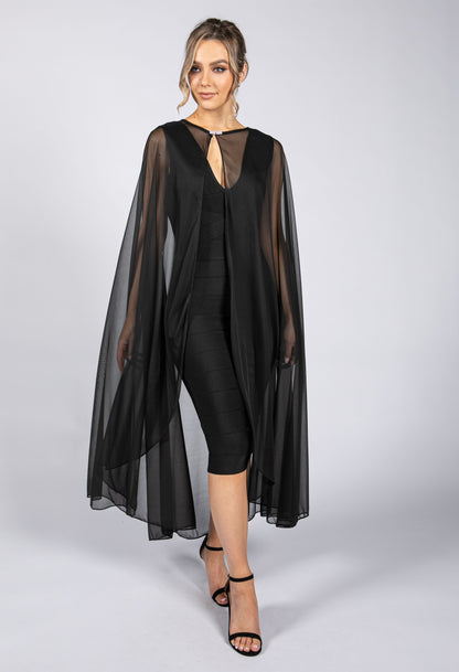 Black Chiffon Cape