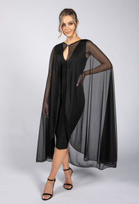 Black Chiffon Cape