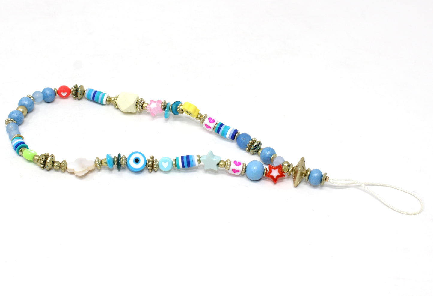 Multicoloured bead phone charm