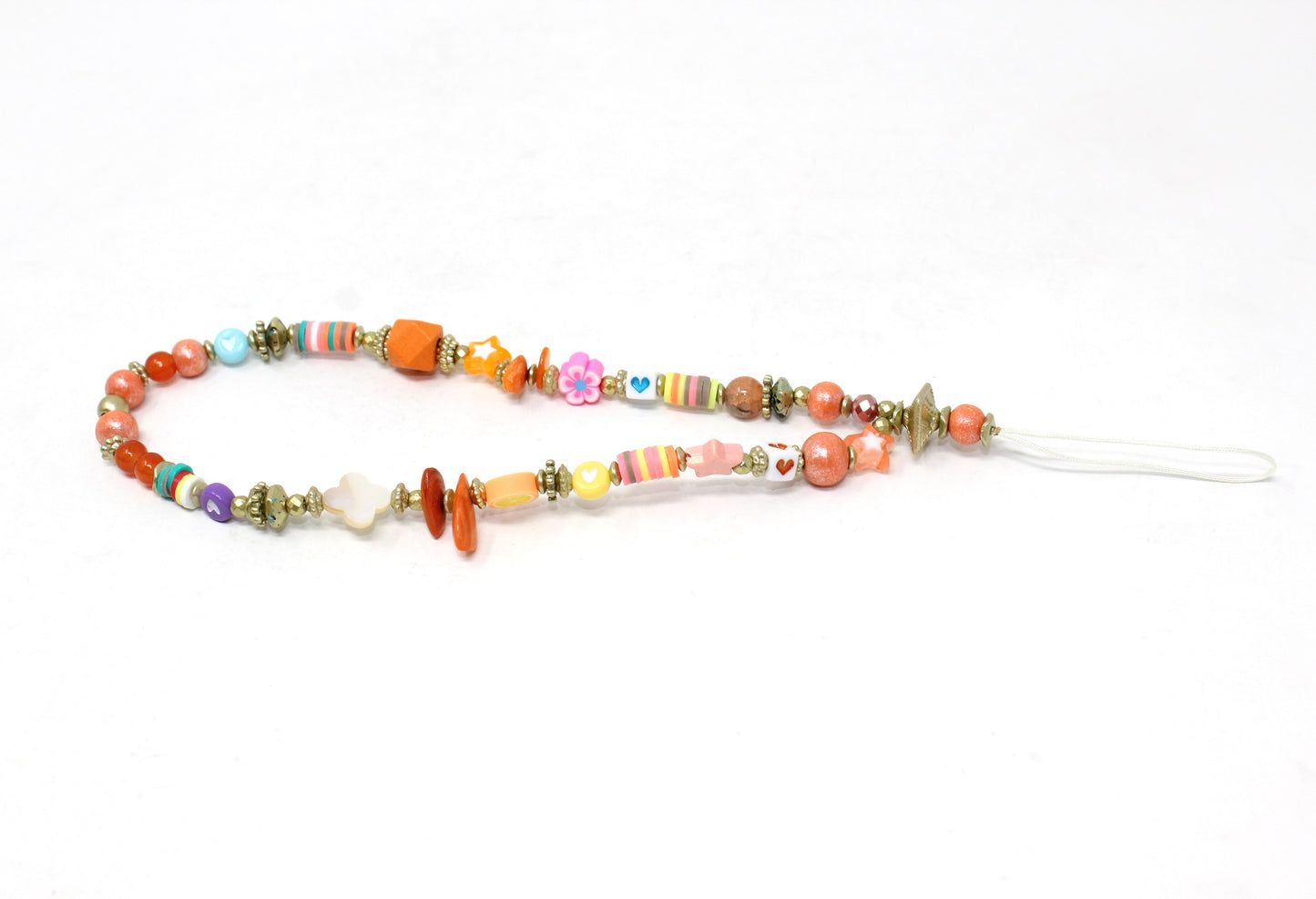 Multicoloured bead phone charm