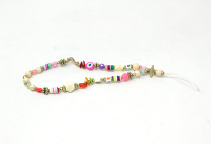 Multicoloured bead phone charm